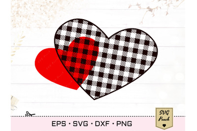 Love SVG | Buffalo plaid hearts png