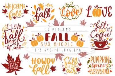 Fall SVG Bundle | Fall Season Lettering Quotes SVG Cut File