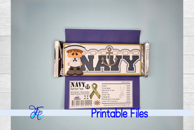 Navy Boy Candy Bar Wrapper