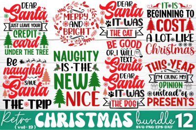 Retro Christmas SVG Bundle