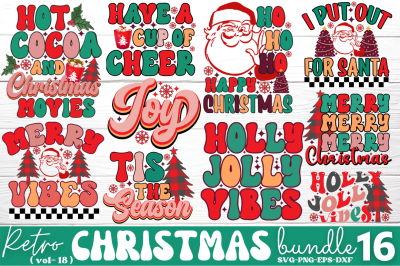 Retro Christmas SVG Bundle