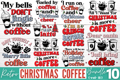 Retro Christmas Coffee SVG Bundle