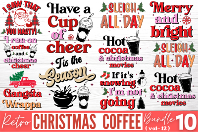 Retro Christmas Coffee SVG Bundle