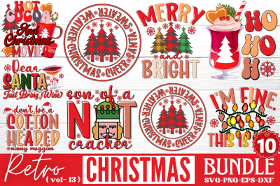 Retro Christmas SVG Bundle