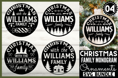 Christmas Family Monogram SVG Bundle