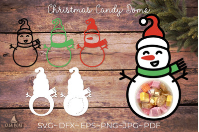 3d Snowman layered svg | Christmas candy dome holder