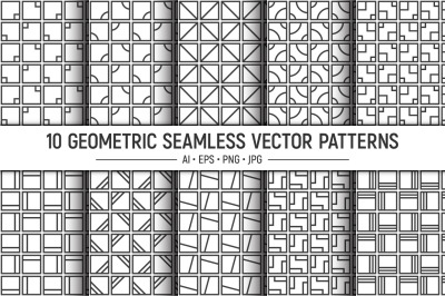 10 geometric seamless vector patterns