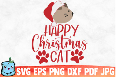 Happy Christmas Cat SVG Cut File