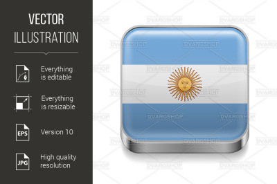 Metal icon of Argentina