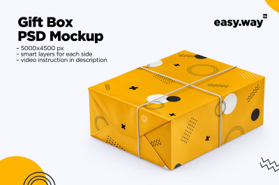 Gift Packaging PSD Mockup