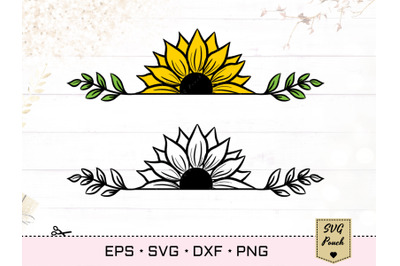 Half Sunflower SVG border