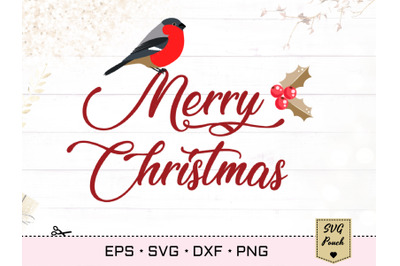 Merry Christmas Bird Svg