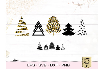 Stylish Christmas Trees SVG