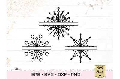Snowflake Split Monogram svg