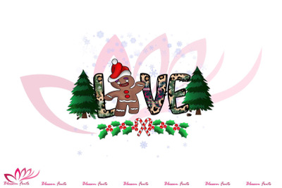 Love Gingerbread Man Christmas PNG