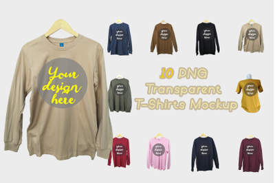 T-shirts Mockup bundle PNG Transparent