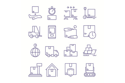 Delivery storage icon. Logistic symbols shipping and transportation pa