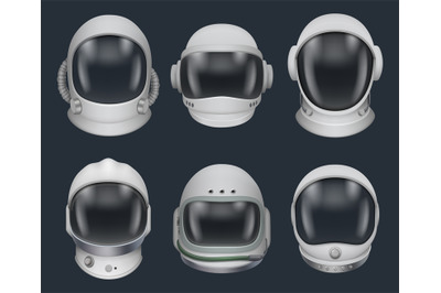 Space helmet. Futuristic astronaut clothes for space exploration milit