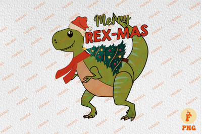 Merry Rex-mas Cute Dinosaur Christmas