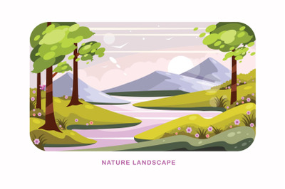 Nature Landscape Vector Illustration