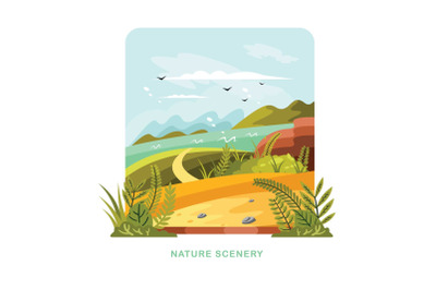 Nature Scenery Vector Illustration