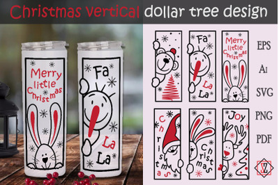 Christmas vertical dollar tree. Candle. Bundle/Sublimation