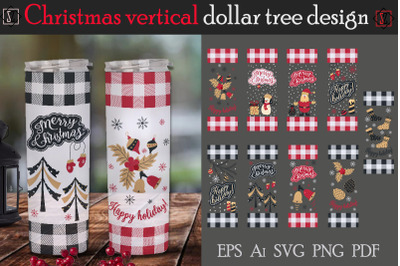 Bundle Christmas vertical dollar tree /Vector/SVG