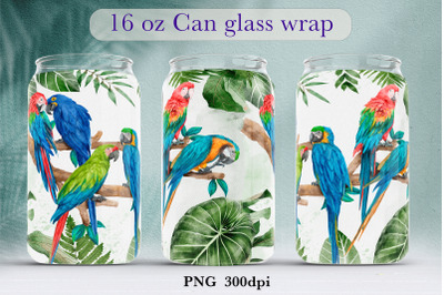 Tropical Libbey Glass can wrap design Summer sublimation png