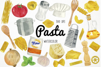 Watercolor Pasta Clipart, Pasta Graphics, Italian Food Clipart&nbsp;