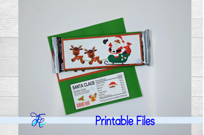 Santa Sleigh Candy Bar Wrapper aa