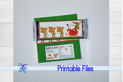 Santa Sleigh Candy Bar Wrapper