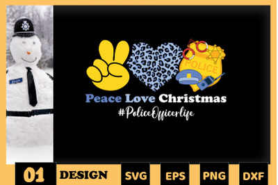Peace Love Christmas Police Leopard