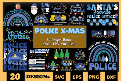 Police Christmas Bundle SVG 20 designs