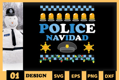 Police Navidad Christmas Retro