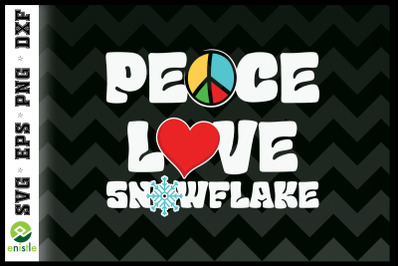PEACE LOVE SNOWFLAKES Hippie Christmas