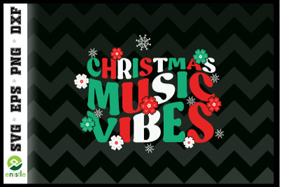 Christmas Music Vibes Groovy Retro