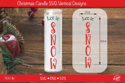 Christmas candles| Christmas candle SVG| Let it Snow| Dollar tree Chri