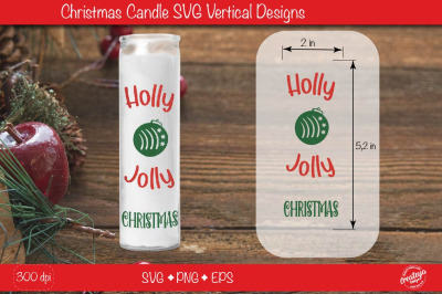 Christmas candles| Christmas candle SVG| Holly Jolly| Dollar tree Chri