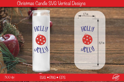 Christmas candles| Christmas candle SVG| Holly Jolly| Dollar tree Chri