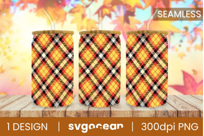 Can Glass Buffalo Plaid | PNG | 16 Oz | 20 Oz Libbey Glass