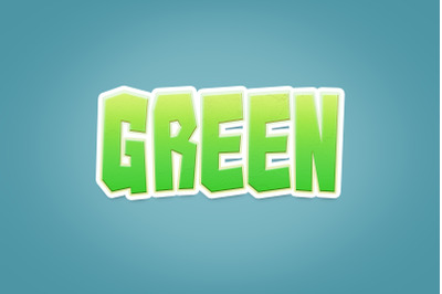 Green 3D Text Effect