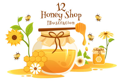 12 Honey Shop Illustration