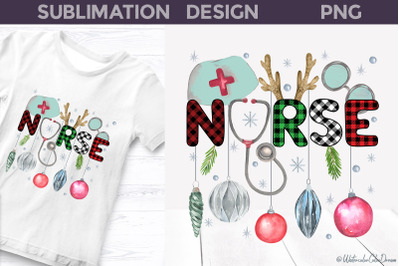 Nurse Christmas Sublimation design | Nurse shirt design