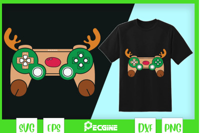 Christmas Game Controller Reindeer SVG