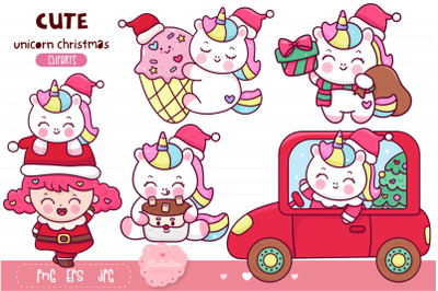 Unicorn Christmas. cute unicorn cartoon kawaii clipart x ma