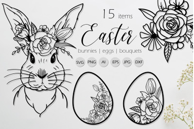 Easter Line Art SVG