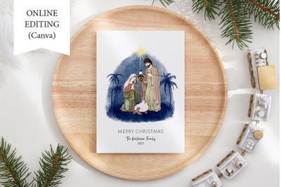 Christmas Card Nativity Scene Religious Holiday Card