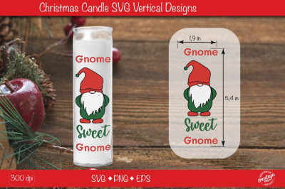 Christmas candles| Christmas candle SVG| Gnome sweet Gnome Dollar tree