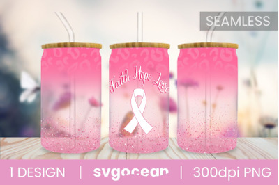 Breast Cancer Can Glass | PNG | 16 Oz | 20 Oz Libbey Glass