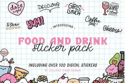 Food and Drink Digital Stickers (Food Stickers, GoodNotes Stickers)